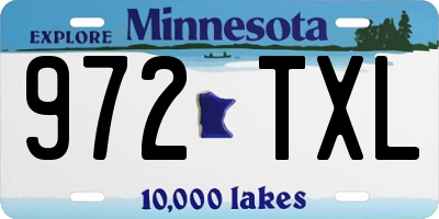 MN license plate 972TXL
