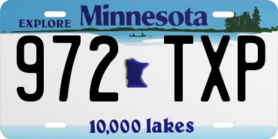 MN license plate 972TXP