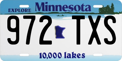 MN license plate 972TXS