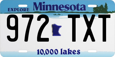 MN license plate 972TXT