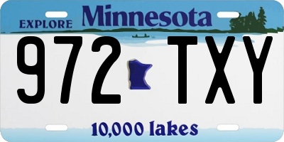 MN license plate 972TXY
