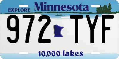 MN license plate 972TYF