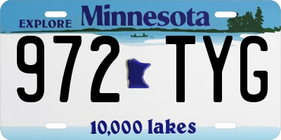 MN license plate 972TYG