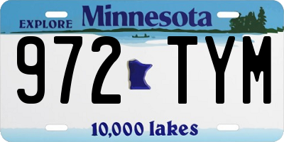 MN license plate 972TYM