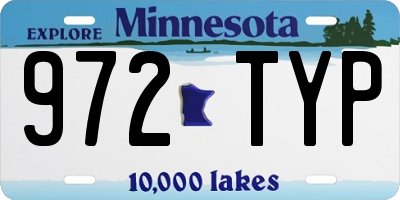MN license plate 972TYP