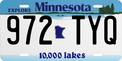 MN license plate 972TYQ