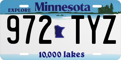 MN license plate 972TYZ