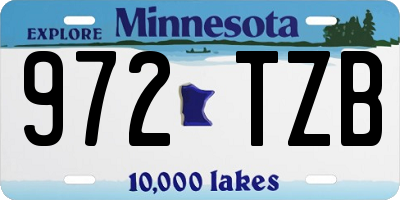 MN license plate 972TZB