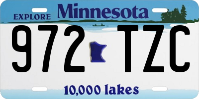 MN license plate 972TZC