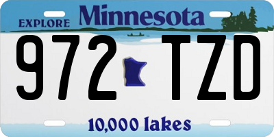 MN license plate 972TZD