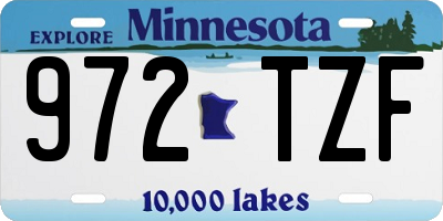 MN license plate 972TZF