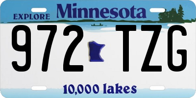 MN license plate 972TZG