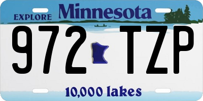 MN license plate 972TZP