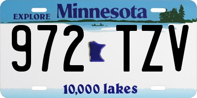 MN license plate 972TZV