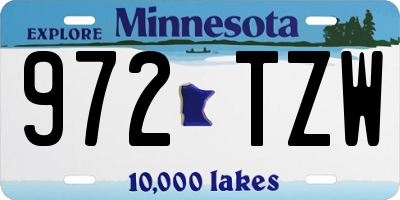 MN license plate 972TZW
