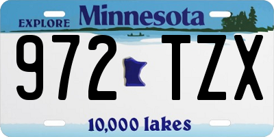 MN license plate 972TZX