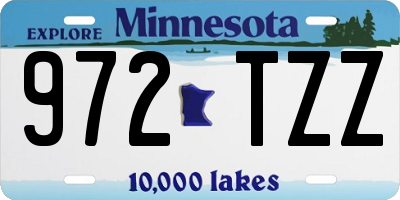 MN license plate 972TZZ