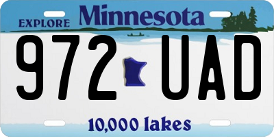 MN license plate 972UAD