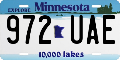 MN license plate 972UAE