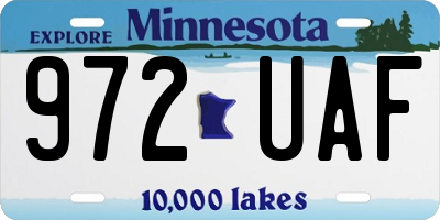 MN license plate 972UAF