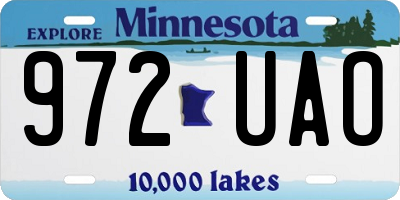 MN license plate 972UAO