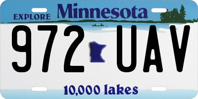 MN license plate 972UAV