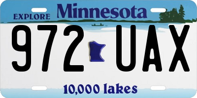 MN license plate 972UAX