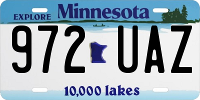 MN license plate 972UAZ