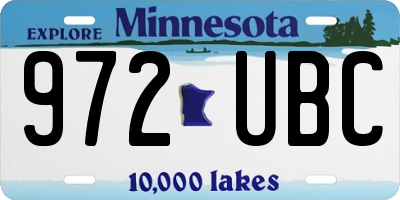 MN license plate 972UBC