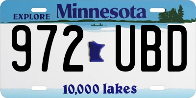 MN license plate 972UBD