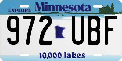 MN license plate 972UBF