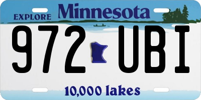 MN license plate 972UBI