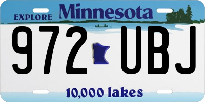 MN license plate 972UBJ