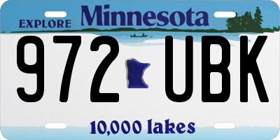 MN license plate 972UBK