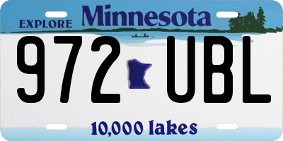 MN license plate 972UBL