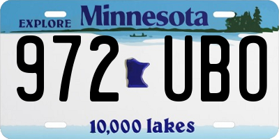 MN license plate 972UBO