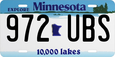 MN license plate 972UBS