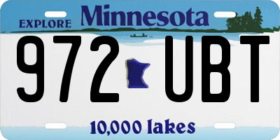 MN license plate 972UBT