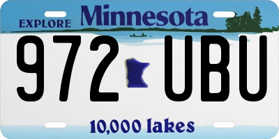 MN license plate 972UBU