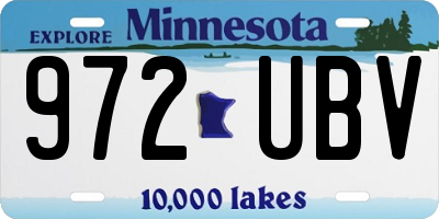 MN license plate 972UBV