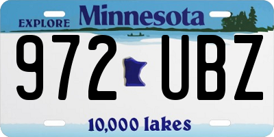 MN license plate 972UBZ