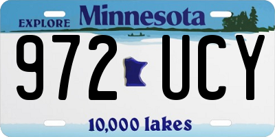 MN license plate 972UCY