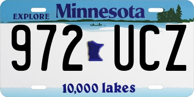 MN license plate 972UCZ