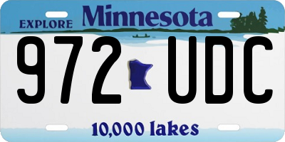 MN license plate 972UDC
