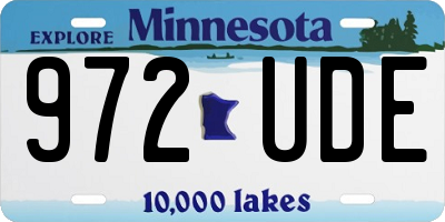 MN license plate 972UDE