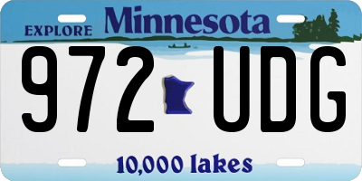 MN license plate 972UDG