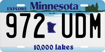 MN license plate 972UDM