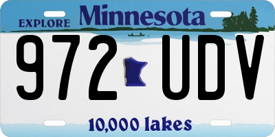 MN license plate 972UDV