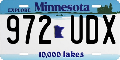 MN license plate 972UDX