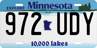 MN license plate 972UDY